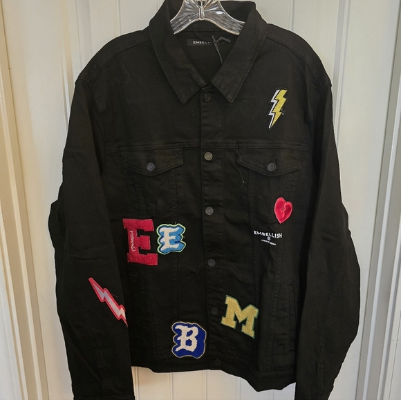 Embellish Devin Denim Jacket with Colorful Patches - Picture 5 of 7